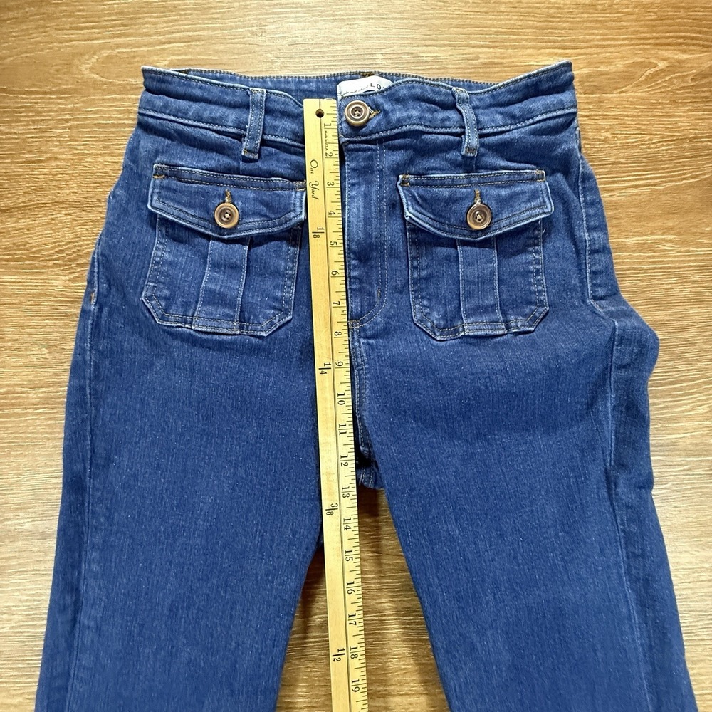 LOFT Women's 10 Slim Flare Jeans Blue High Rise Stretch Casual Denim Boho Y2K - Picture 8 of 11